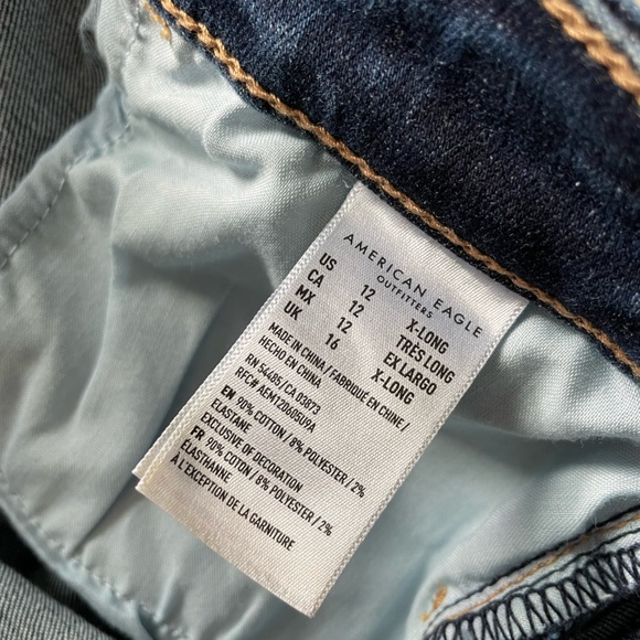 SOLD AE Next Level Super High-Waisted Dark Blue Jegging size 12 X-long - Picture 12 of 15